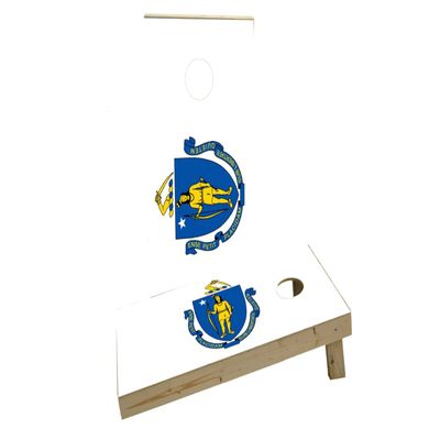 Massachusetts State Flag Custom Cornhole Board Game Set