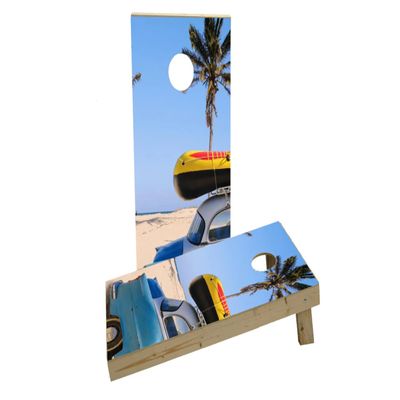 Beach Car Custom Cornhole Board Game Set