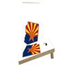 Arizona State Flag Outline (White Background) Custom Cornhole Board Game Set view 1