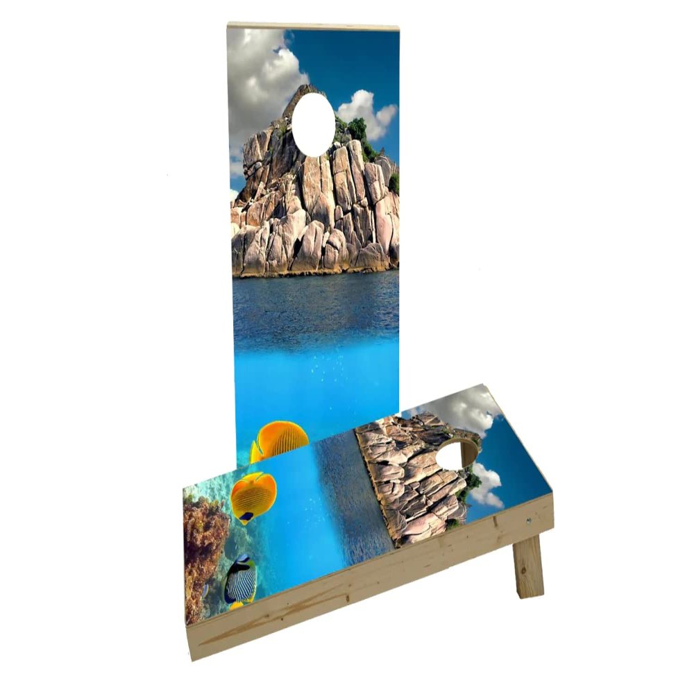 Tropical Coral Reef Custom Cornhole Board Game Set