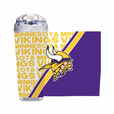 Rico Industries NFL Football Minnesota Vikings 24oz Acrylic Tumbler with Hinged Lid