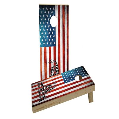 Dont Tread On Me American Flag Custom Cornhole Board Game Set