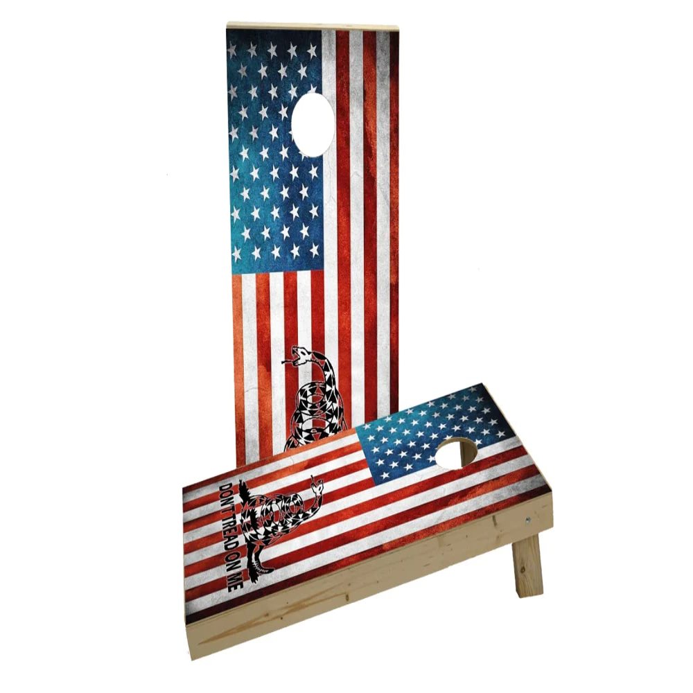 Dont Tread On Me American Flag Custom Cornhole Board Game Set