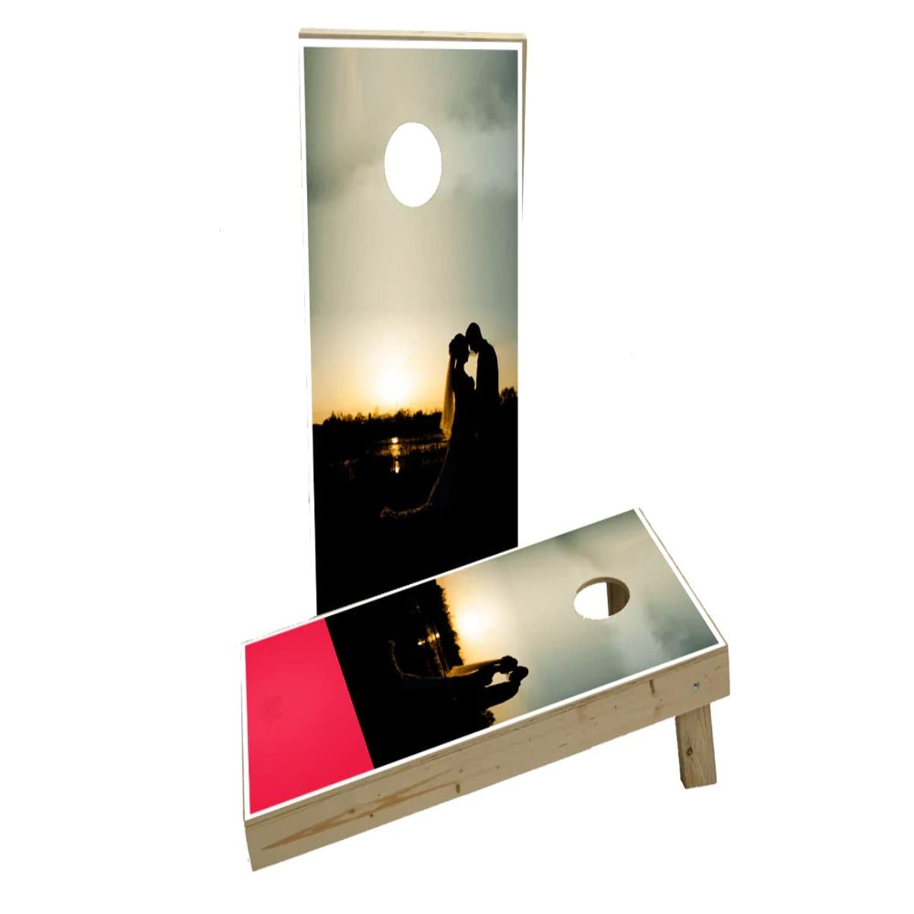 Wedding Sunset Custom Cornhole Board Game Set