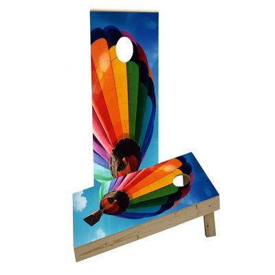Hot Air Balloon Custom Cornhole Board Game Set