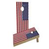 Diamond Plate American Flag Custom Cornhole Board Game Set view 1