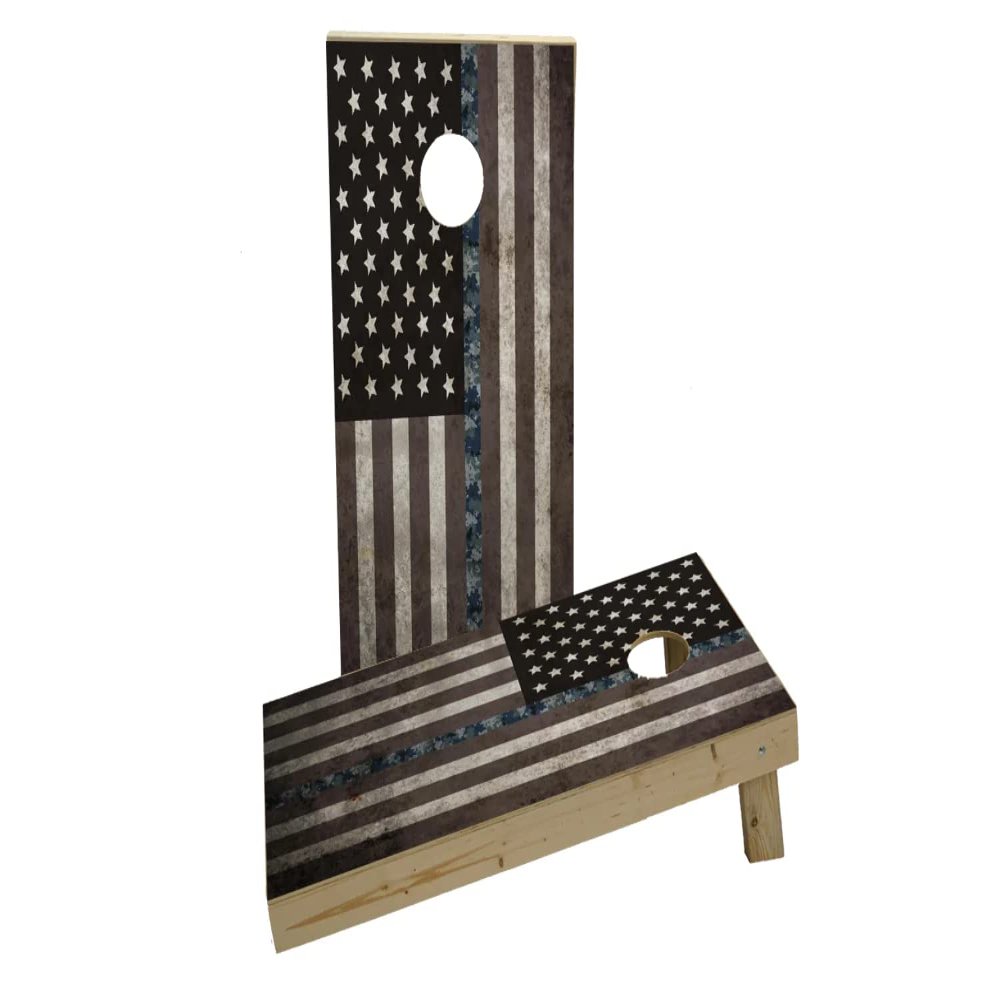 American Thin NWU (Navy) Line Custom Cornhole Board Game Set