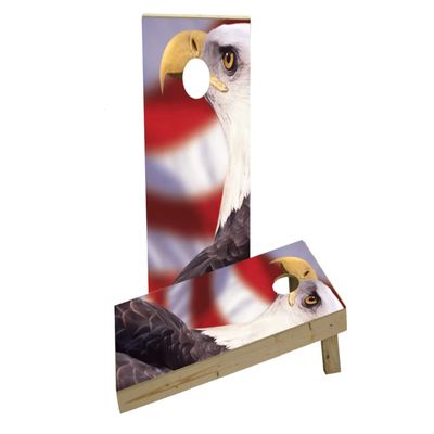 Patriotic Bald Eagle Custom Cornhole Board Game Set