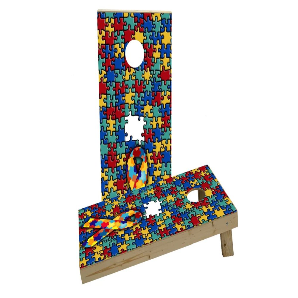 Autism Awareness Custom Cornhole Board Game Set