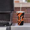 Rico Industries NFL Football Cincinnati Bengals NFL Football Team 16oz Clear Tumbler W/Straw view 2