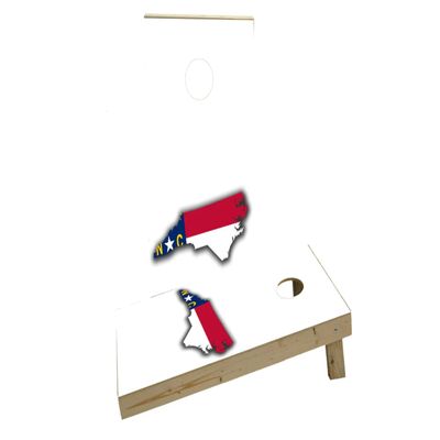 North Carolina State Flag Outline (White Background) Custom Cornhole Board Game Set