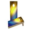 Yellow White and Blue Shine Custom Cornhole Board Game Set view 1