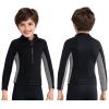 REALON Kids Wetsuit Top Jacket for Toddlers Boys Girls 3mm Neoprene Long Sleeve Front Zipper Thermal Wet Suits Keep Warm Swimwear for Surfing Swimming Surfing Boating view 1