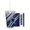 Rico Industries NFL Football Dallas Cowboys NFL Football Team 16oz Clear Tumbler W/Straw view 1