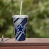 Rico Industries NFL Football Dallas Cowboys NFL Football Team 16oz Clear Tumbler W/Straw view 3