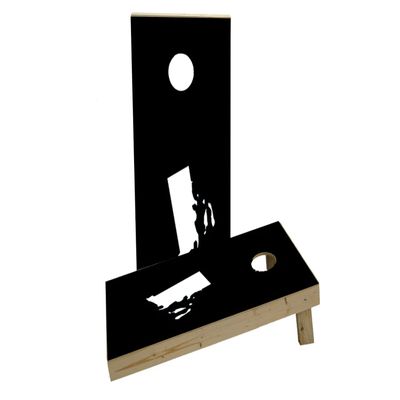 Black Rhode Island Theme Custom Cornhole Board Game Set