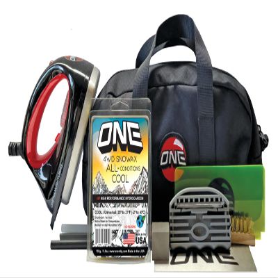 One Mfg Supremely Hot Tuning Kit- Snowboard/Skiing Hot Wax Iron + Tuning Equipment with Instructions. Iron, Wax, Edger, File, Scraper, Stone, Universal Conditions Wax. Custom-Carrying Bag. USA