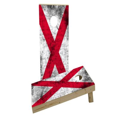 Worn State (Alabama) Flag Custom Cornhole Board Game Set