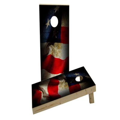 American Flag Vintage Custom Cornhole Board Game Set