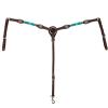 CIRCLE Y Turquoise Round Up Durable Versatile Western Horse Size Tack Double Leather Ply Breast Collar with Adjustable Chst Strap | 25" - 27" Breast Collar Working Length, Chocolate view 1
