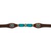 CIRCLE Y Turquoise Round Up Durable Versatile Western Horse Size Tack Double Leather Ply Breast Collar with Adjustable Chst Strap | 25" - 27" Breast Collar Working Length, Chocolate view 2
