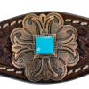 CIRCLE Y Turquoise Round Up Durable Versatile Western Horse Size Tack Double Leather Ply Breast Collar with Adjustable Chst Strap | 25" - 27" Breast Collar Working Length, Chocolate view 3
