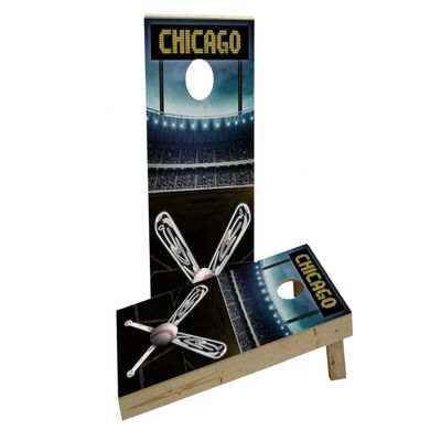 Chicago 2 Baseball Themed Custom Cornhole Board Game Set