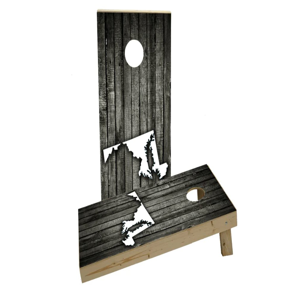 Wood Slat (Maryland) Theme Custom Cornhole Board Game Set