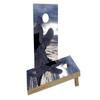 Snow Boarder in White Custom Cornhole Board Game Set view 1