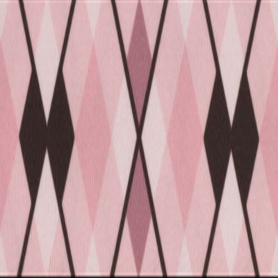 Country Brook Design - Pink and Brown Argyle Photo Quality Polyester Closeout (3/4 Inch, 20 Yards)
