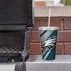 Rico Industries NFL Football Philadelphia Eagles NFL Football Team 16oz Clear Tumbler W/Straw view 2