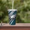 Rico Industries NFL Football Philadelphia Eagles NFL Football Team 16oz Clear Tumbler W/Straw view 3