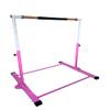 Gymnastics Bar for Kids with 6x4 Mat, Adjustable Height 3 to 5 FT Foldable, Horizontal Kip Bar Gymnastic Training Bar for Junior Gymnasts, Expandable Heavy Duty Jungle Gym Home Exercise Bar, Pink view 4