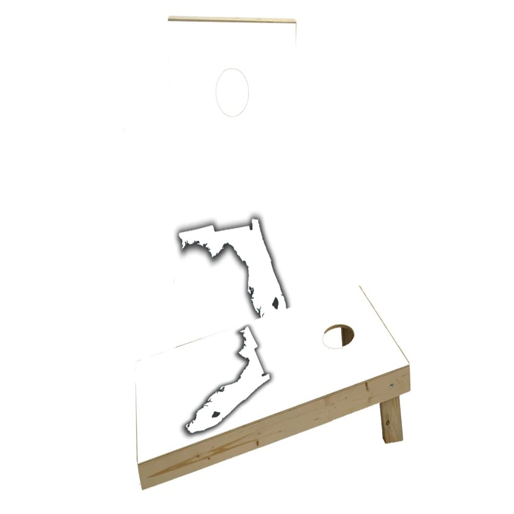 White Theme Custom Cornhole Board Game Set