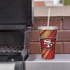 Rico Industries NFL Football San Francisco 49ers NFL Football Team 16oz Clear Tumbler W/Straw view 2