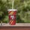 Rico Industries NFL Football San Francisco 49ers NFL Football Team 16oz Clear Tumbler W/Straw view 3
