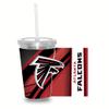 Rico Industries NFL Football Atlanta Falcons NFL Football Team 16oz Clear Tumbler W/Straw view 1