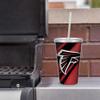 Rico Industries NFL Football Atlanta Falcons NFL Football Team 16oz Clear Tumbler W/Straw view 2