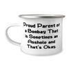 Funny Bombay Cat Gifts, Proud Parent of a Bombay That is Sometimes an Asshole and That's, Unique Holiday 12oz Camping Mug From Cat Lovers view 1