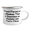 Funny Bombay Cat Gifts, Proud Parent of a Bombay That is Sometimes an Asshole and That's, Unique Holiday 12oz Camping Mug From Cat Lovers view 2