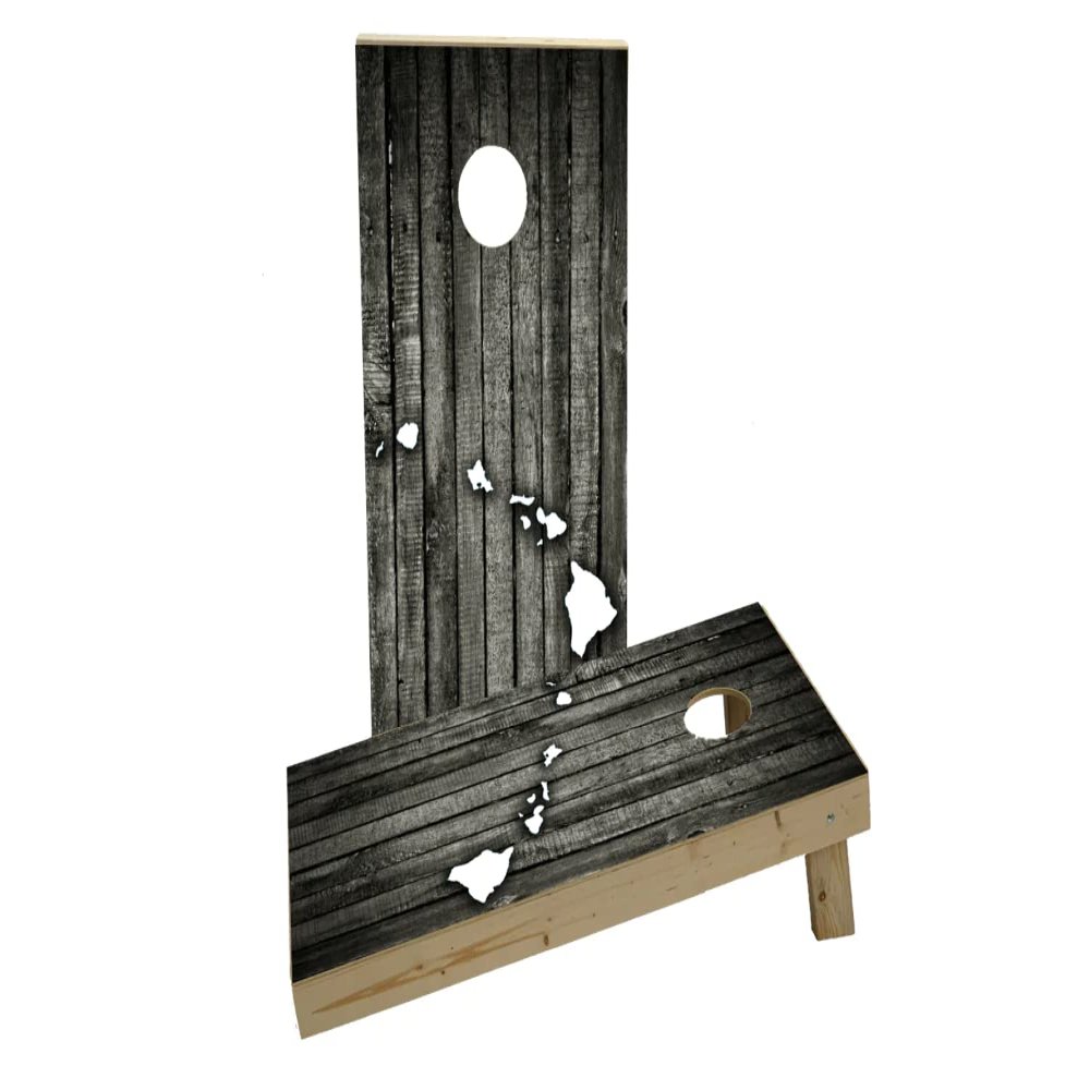 Wood Slat (Hawaii) Theme Custom Cornhole Board Game Set
