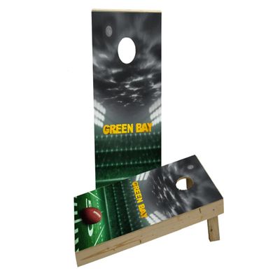 Green Bay Football Themed Custom Cornhole Board Game Set