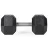 Titan Fitness 55 LB Pair Free Weights, Black Rubber Coated Hex Dumbbell, Straight Stainless Steel Handle, Strength Training, Full Body Workout view 2