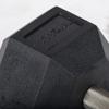 Titan Fitness 55 LB Pair Free Weights, Black Rubber Coated Hex Dumbbell, Straight Stainless Steel Handle, Strength Training, Full Body Workout view 4