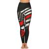 Bagea-Ka USA Thin Red Line Firefighter Axe Pattern High Waisted Leggings for Women Yoga Pants with Pocket Workout Sports view 2