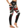 Bagea-Ka USA Thin Red Line Firefighter Axe Pattern High Waisted Leggings for Women Yoga Pants with Pocket Workout Sports view 4