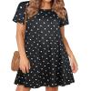 elescat Women's T Shirt Sundress Swing Loose Casual Summer Beach Plus Size Dresses with Pockets(Black Wave Point,XL) view 1