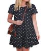 elescat Women's T Shirt Sundress Swing Loose Casual Summer Beach Plus Size Dresses with Pockets(Black Wave Point,XL) view 2