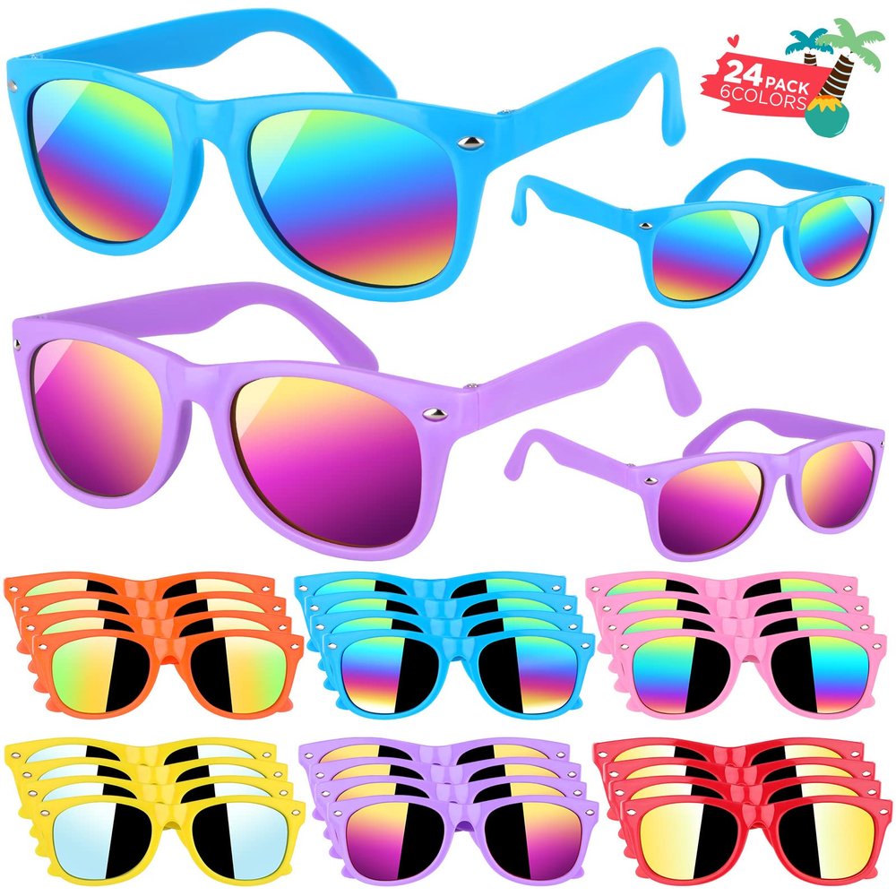 GINMIC Kids sunglasses Party Favors, 24Pack Kids, Boys and Girls Sunglasses Bulk Age 3-8 with UV400 Protection,Party Favors For Kids, Birthday Classroom Goodie Bags Party Supplies