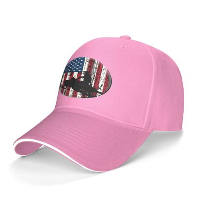 American Flag Snowmobile Sandwich Hats Adult Baseball Caps Fashion Dad Sports Caps Adjustable Hats Mens Womens Pink